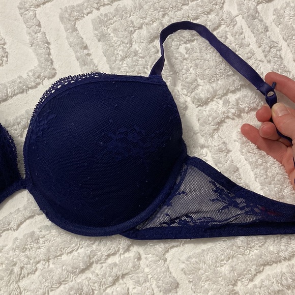 Indigo Removable Padding Lace Detail bra | 34DD - Picture 2 of 5
